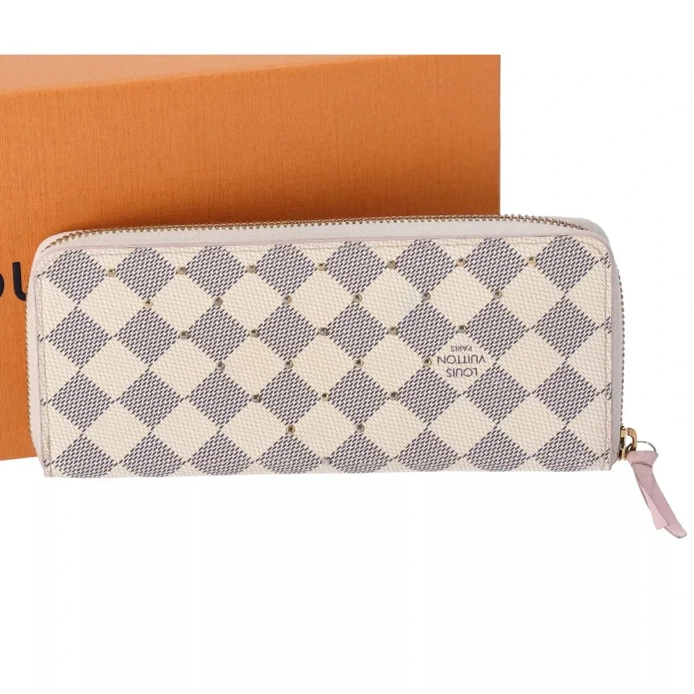 Louis Vuitton Zippy Clemence Wallet Damier White Studded N60252 Rose Ballerine - Picture 4 of 10